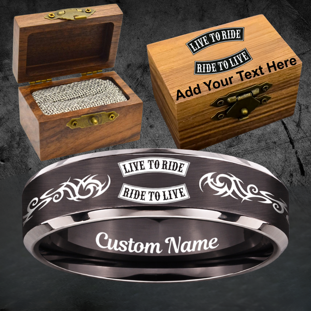 Personalized HD Biker Ring Box Set + 3 Free Gifts