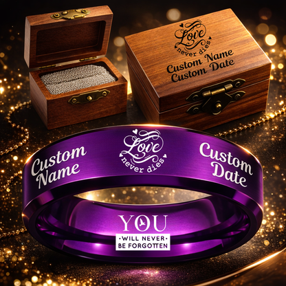 Memorial Ring + Engraved Wood Box + Free Bracelet 🎁