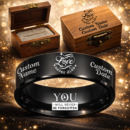 Memorial Ring + Engraved Wood Box + Free Bracelet 🎁