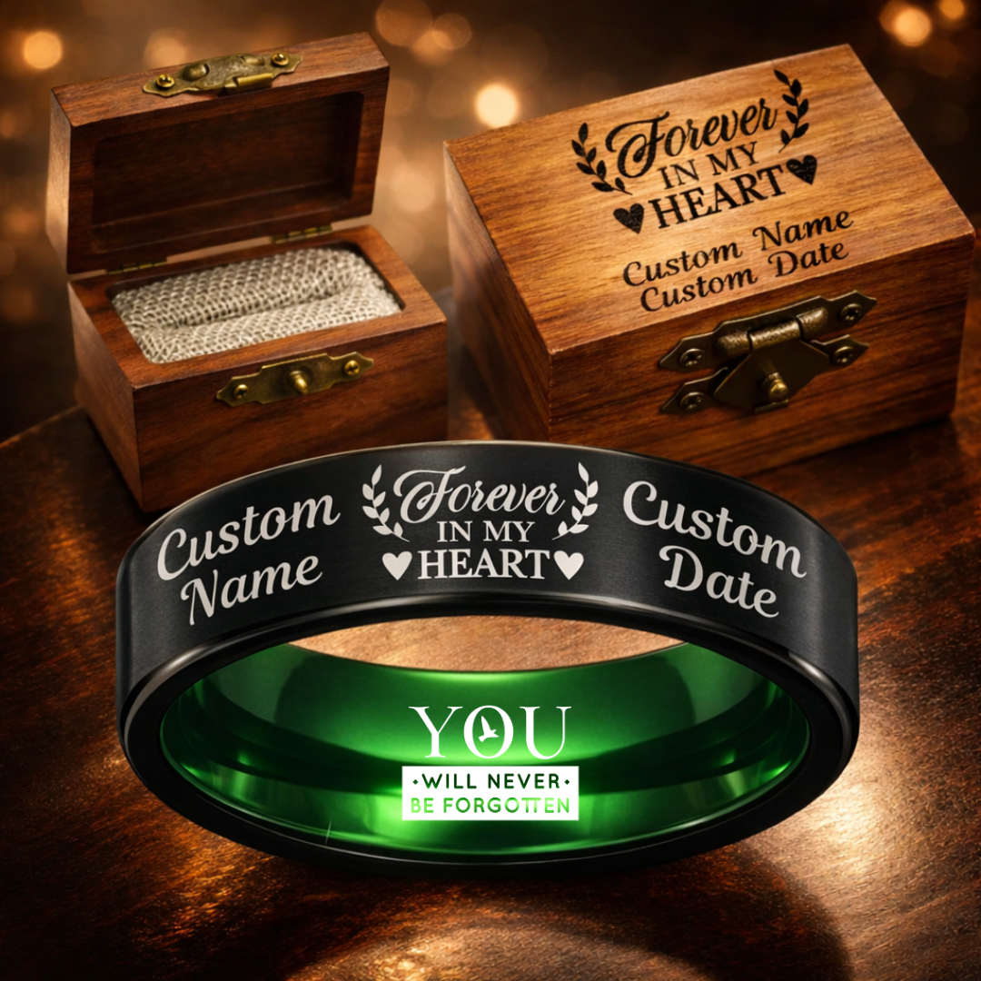 Memorial Ring + Engraved Wood Box + Free Bracelet 🎁
