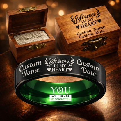 Memorial Ring + Engraved Wood Box + Free Bracelet 🎁