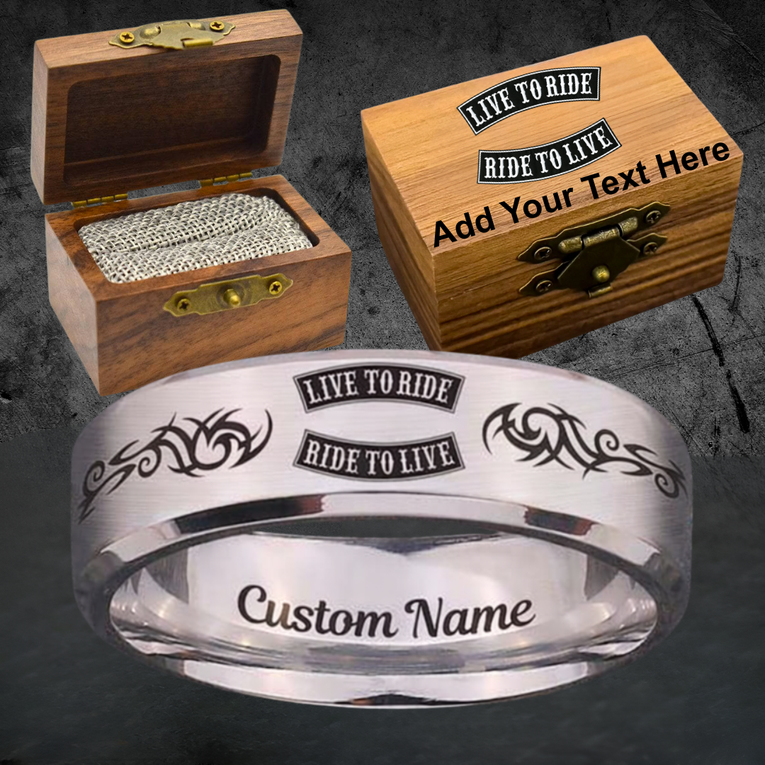 Personalized HD Biker Ring Box Set + 3 Free Gifts