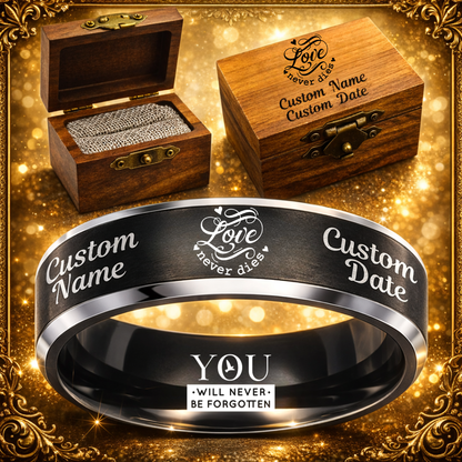 Memorial Ring + Engraved Wood Box + Free Bracelet 🎁