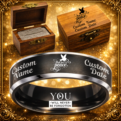 Memorial Ring + Engraved Wood Box + Free Bracelet 🎁