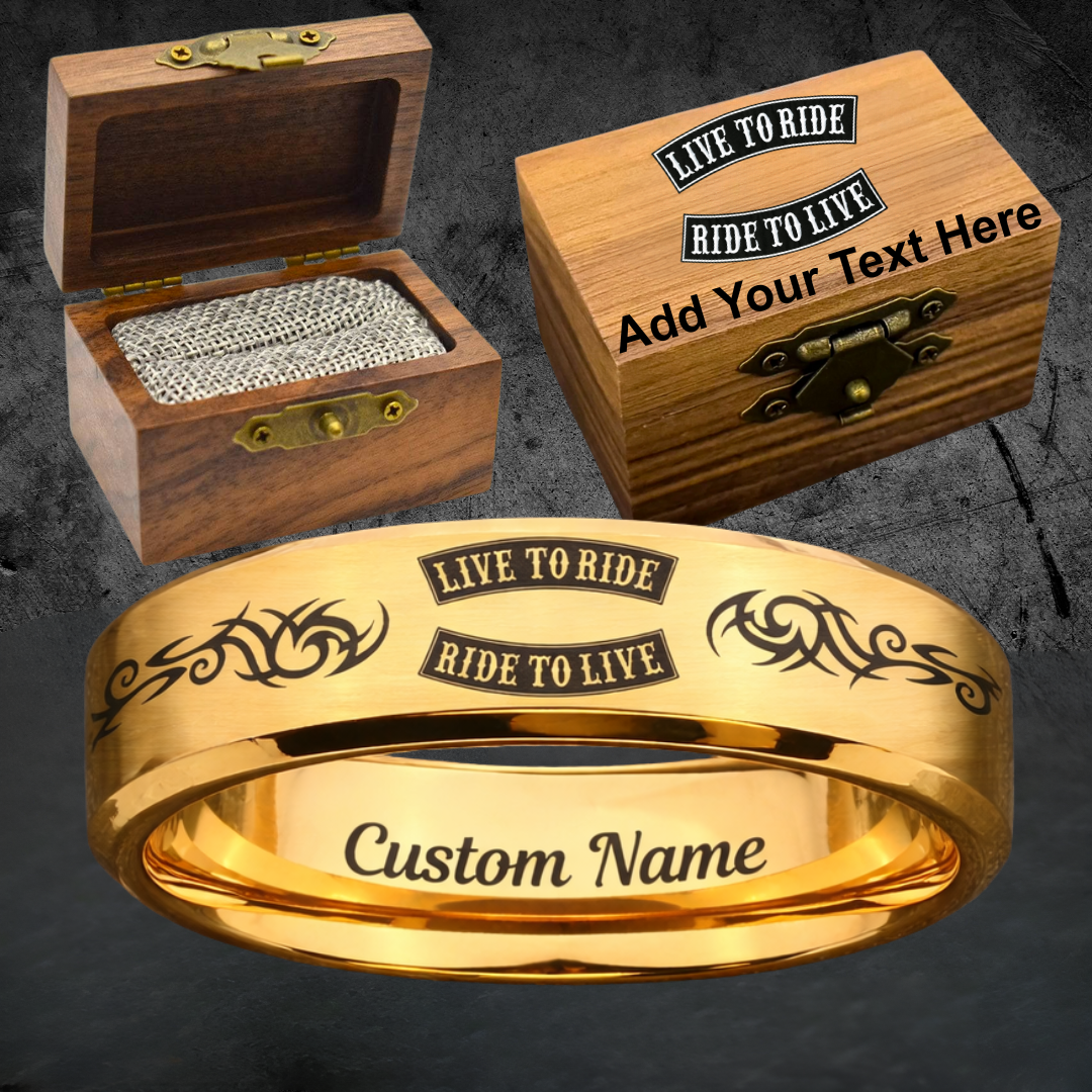 Personalized HD Biker Ring Box Set + 3 Free Gifts