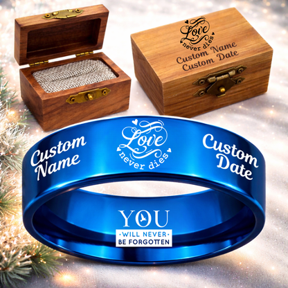 Memorial Ring + Engraved Wood Box + Free Bracelet 🎁