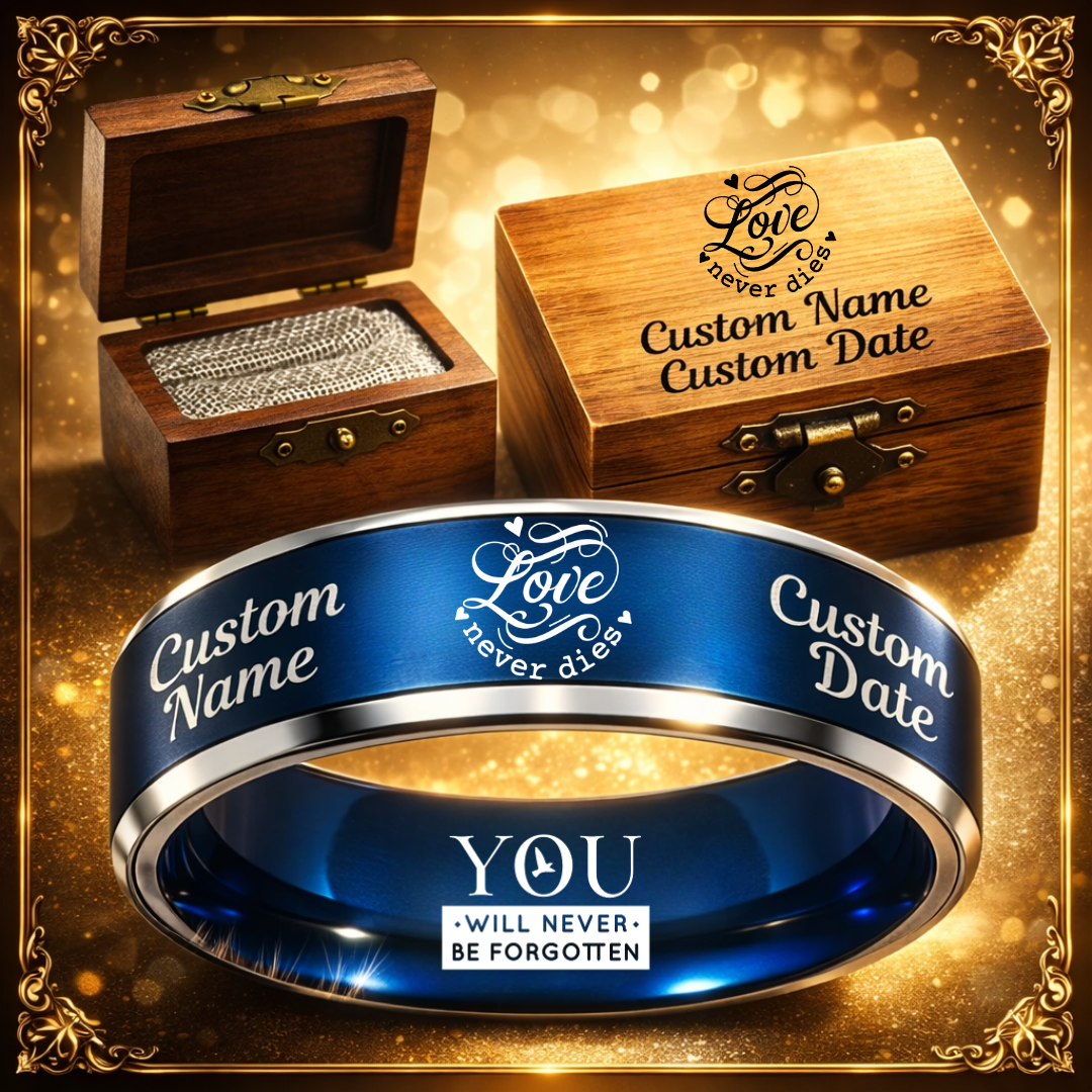 Memorial Ring + Engraved Wood Box + Free Bracelet 🎁