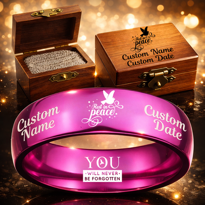 Memorial Ring + Engraved Wood Box + Free Bracelet 🎁
