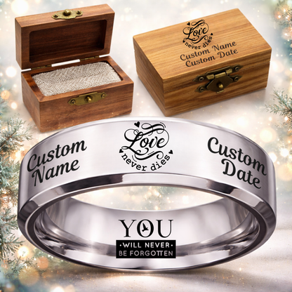 Memorial Ring + Engraved Wood Box + Free Bracelet 🎁