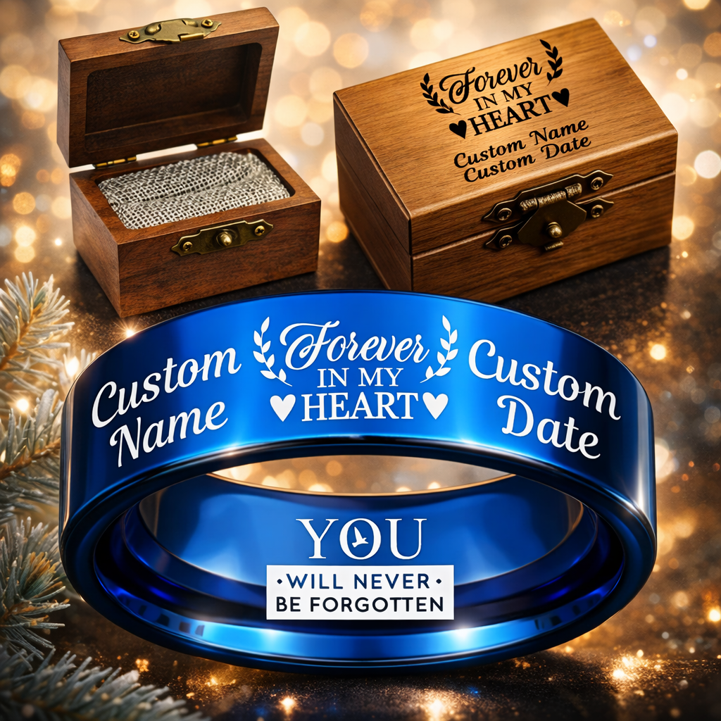 Memorial Ring + Engraved Wood Box + Free Bracelet 🎁