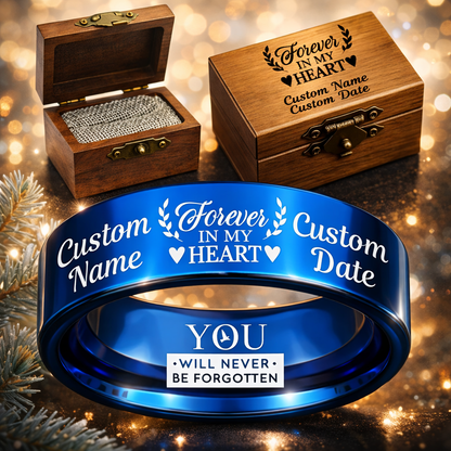 Memorial Ring + Engraved Wood Box + Free Bracelet 🎁