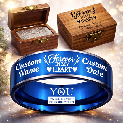 Memorial Ring + Engraved Wood Box + Free Bracelet 🎁