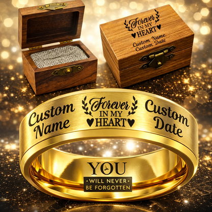 Memorial Ring + Engraved Wood Box + Free Bracelet 🎁