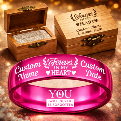 Memorial Ring + Engraved Wood Box + Free Bracelet 🎁