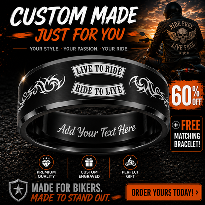 Biker Ring 😎 Today 60% Off + Free Bracelet! 🎁