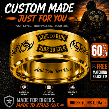 Biker Ring 😎 Today 60% Off + Free Bracelet! 🎁