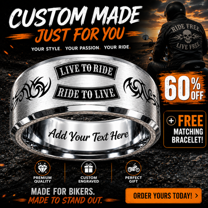Biker Ring 😎 Today 60% Off + Free Bracelet! 🎁