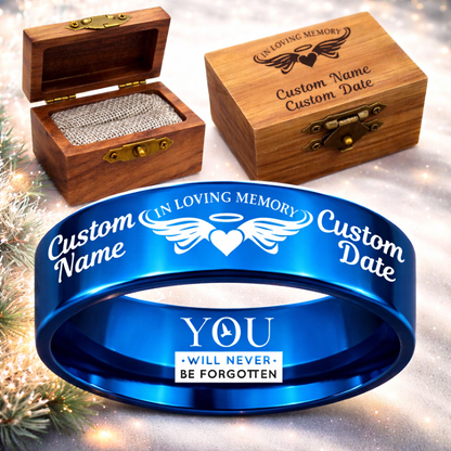 Memorial Ring + Engraved Wood Box + Free Bracelet 🎁