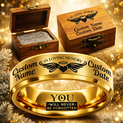 Memorial Ring + Engraved Wood Box + Free Bracelet 🎁