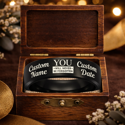 Memorial Ring + Engraved Wood Box + Free Bracelet 🎁