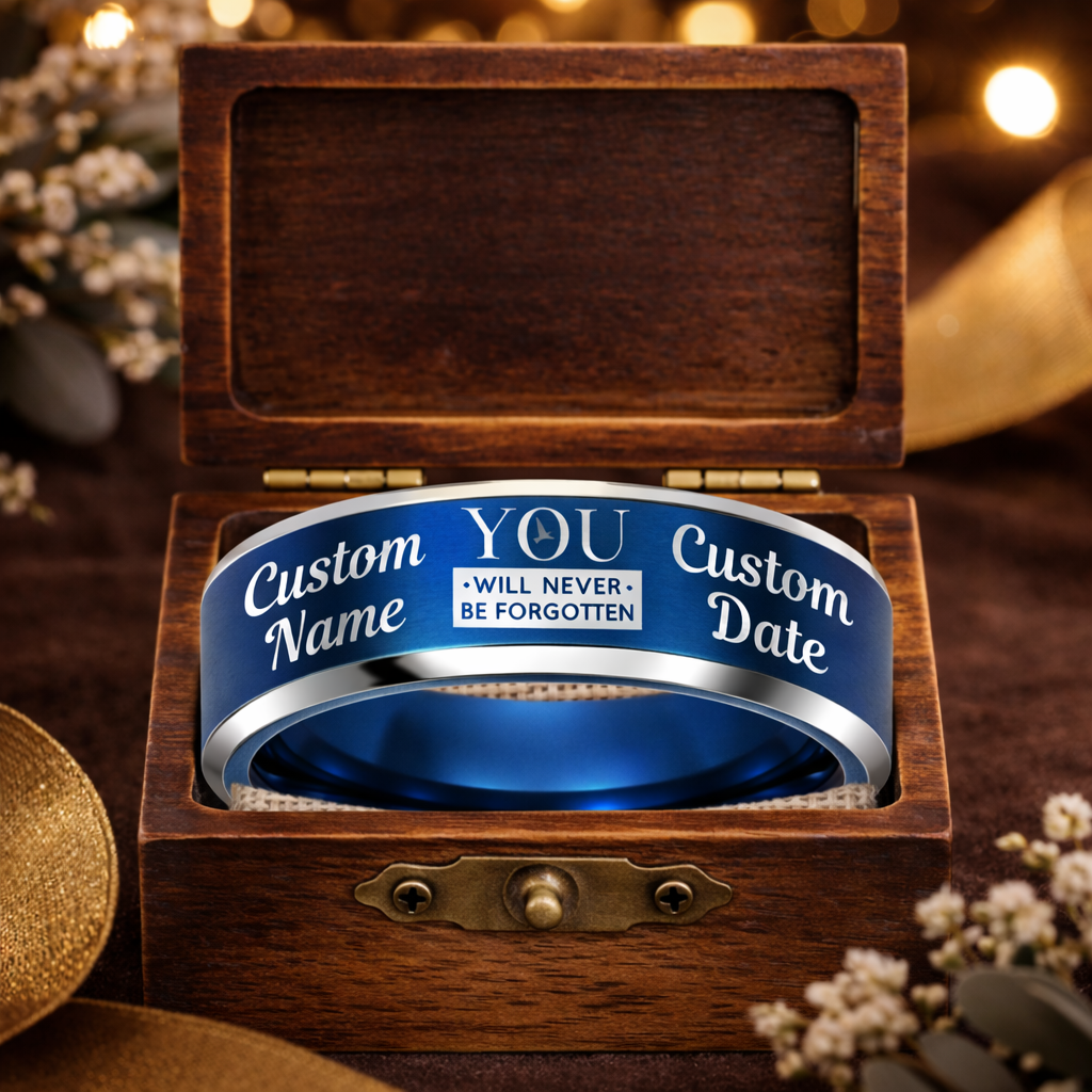 Memorial Ring + Engraved Wood Box + Free Bracelet 🎁