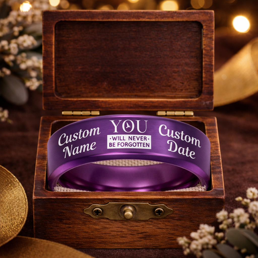 Memorial Ring + Engraved Wood Box + Free Bracelet 🎁