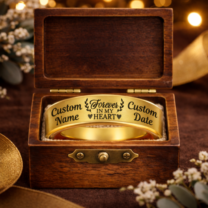 Memorial Ring + Engraved Wood Box + Free Bracelet 🎁