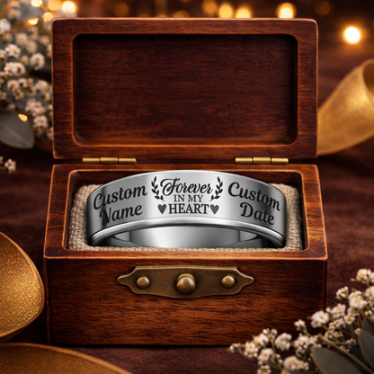 Memorial Ring + Engraved Wood Box + Free Bracelet 🎁