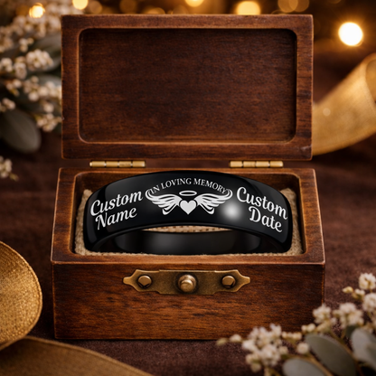 Memorial Ring + Engraved Wood Box + Free Bracelet 🎁
