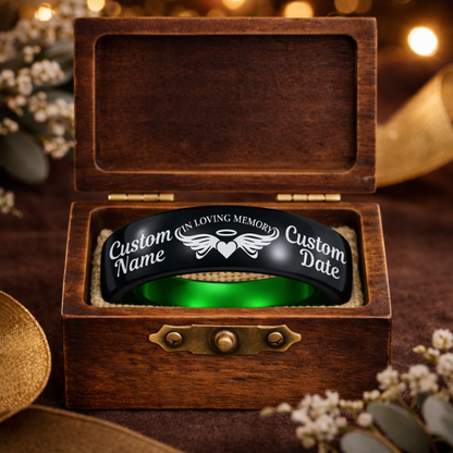 Memorial Ring + Engraved Wood Box + Free Bracelet 🎁
