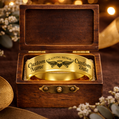 Memorial Ring + Engraved Wood Box + Free Bracelet 🎁