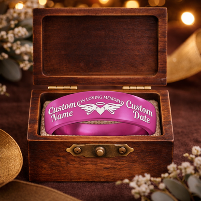 Memorial Ring + Engraved Wood Box + Free Bracelet 🎁