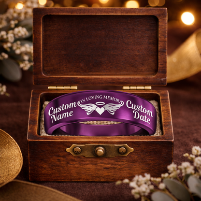 Memorial Ring + Engraved Wood Box + Free Bracelet 🎁
