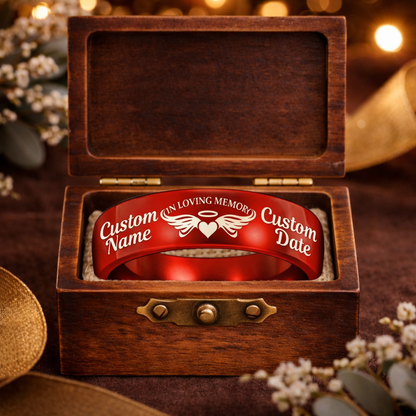 Memorial Ring + Engraved Wood Box + Free Bracelet 🎁