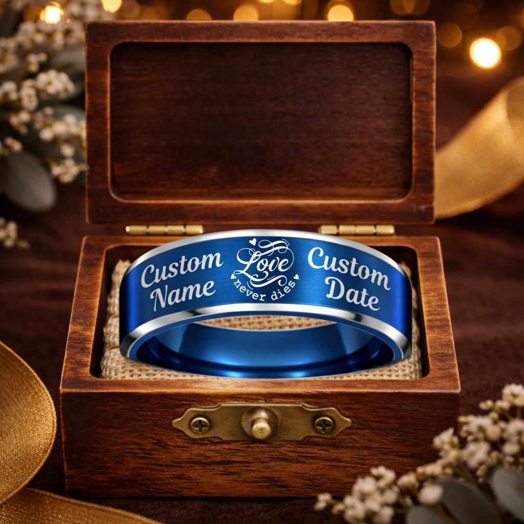Memorial Ring + Engraved Wood Box + Free Bracelet 🎁