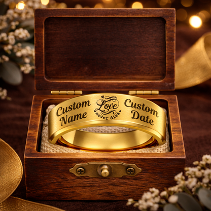 Memorial Ring + Engraved Wood Box + Free Bracelet 🎁