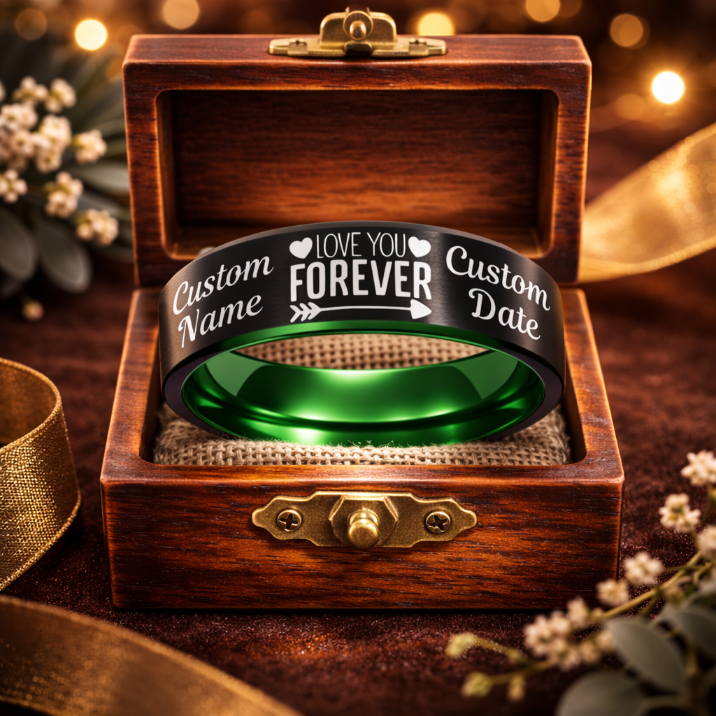 Memorial Ring + Engraved Wood Box + Free Bracelet 🎁