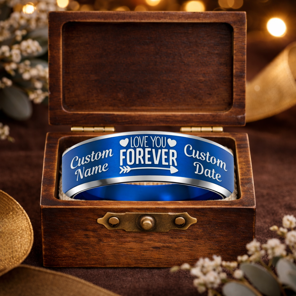 Memorial Ring + Engraved Wood Box + Free Bracelet 🎁