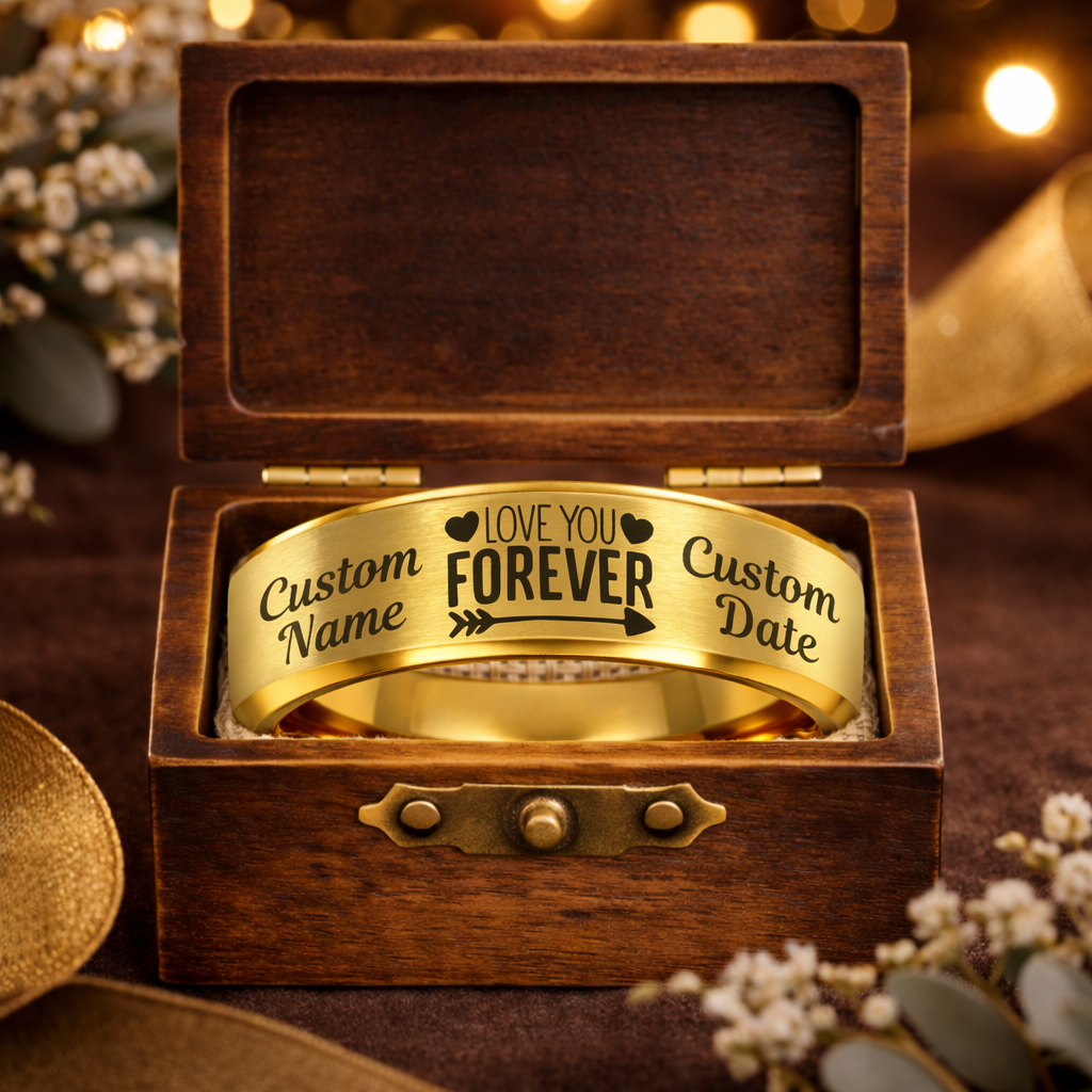 Memorial Ring + Engraved Wood Box + Free Bracelet 🎁