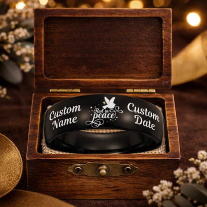 Memorial Ring + Engraved Wood Box + Free Bracelet 🎁