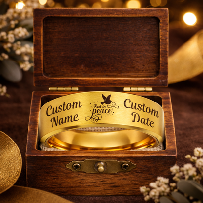 Memorial Ring + Engraved Wood Box + Free Bracelet 🎁