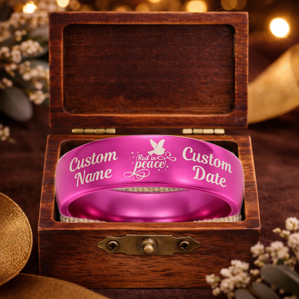 Memorial Ring + Engraved Wood Box + Free Bracelet 🎁