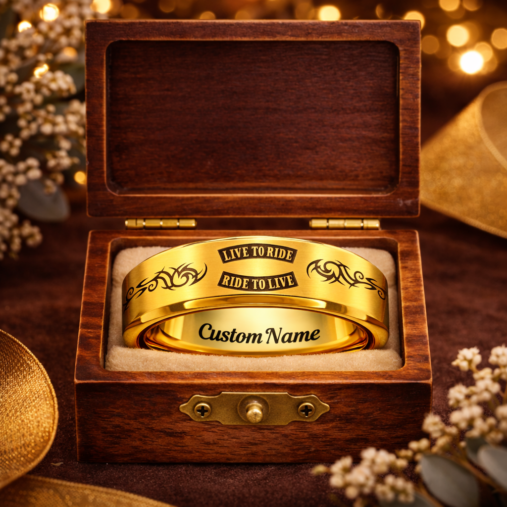 Personalized HD Biker Ring Box Set + 3 Free Gifts