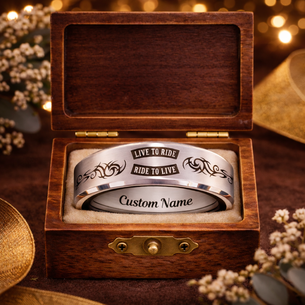 Personalized HD Biker Ring Box Set + 3 Free Gifts