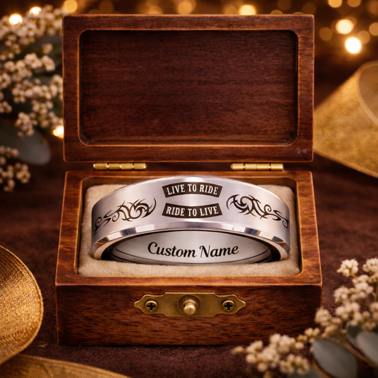 Personalized HD Biker Ring Box Set + 3 Free Gifts