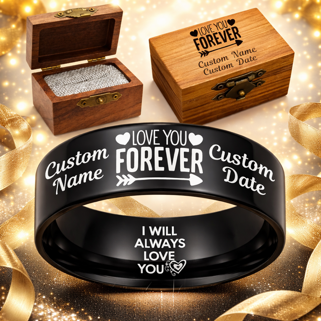 Memorial Ring + Engraved Wood Box + Free Bracelet 🎁