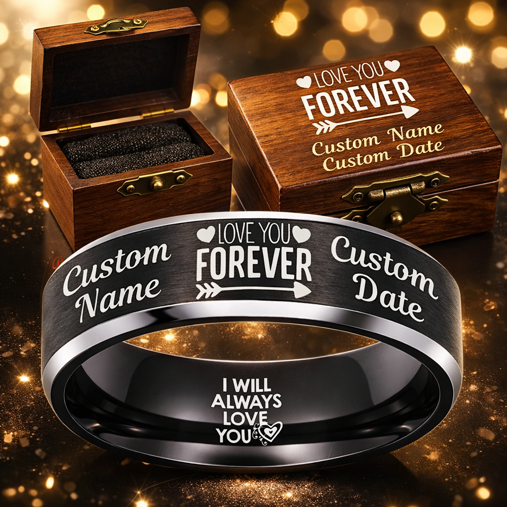 Memorial Ring + Engraved Wood Box + Free Bracelet 🎁