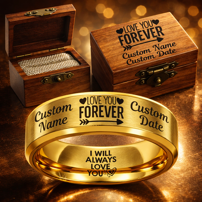 Memorial Ring + Engraved Wood Box + Free Bracelet 🎁