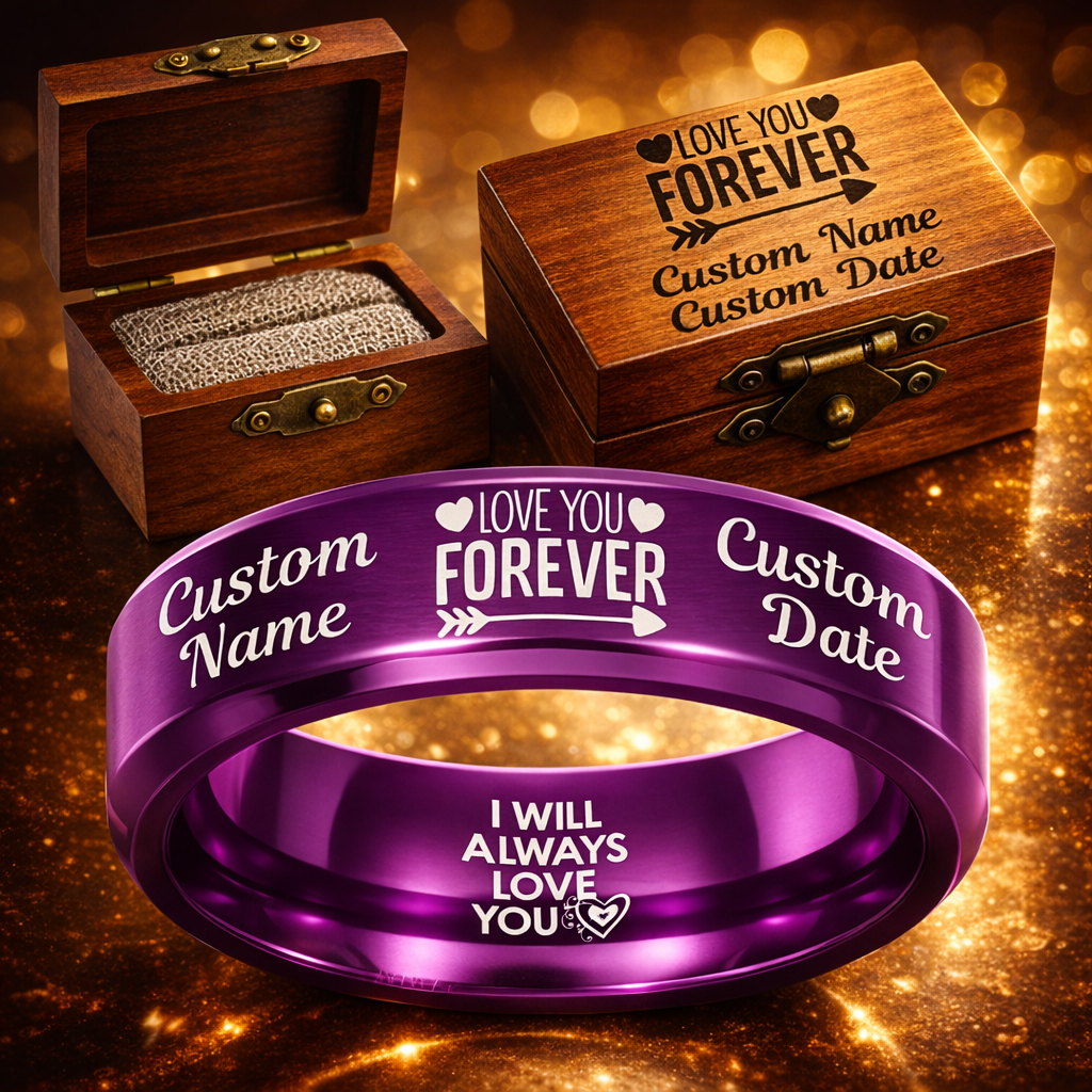 Memorial Ring + Engraved Wood Box + Free Bracelet 🎁