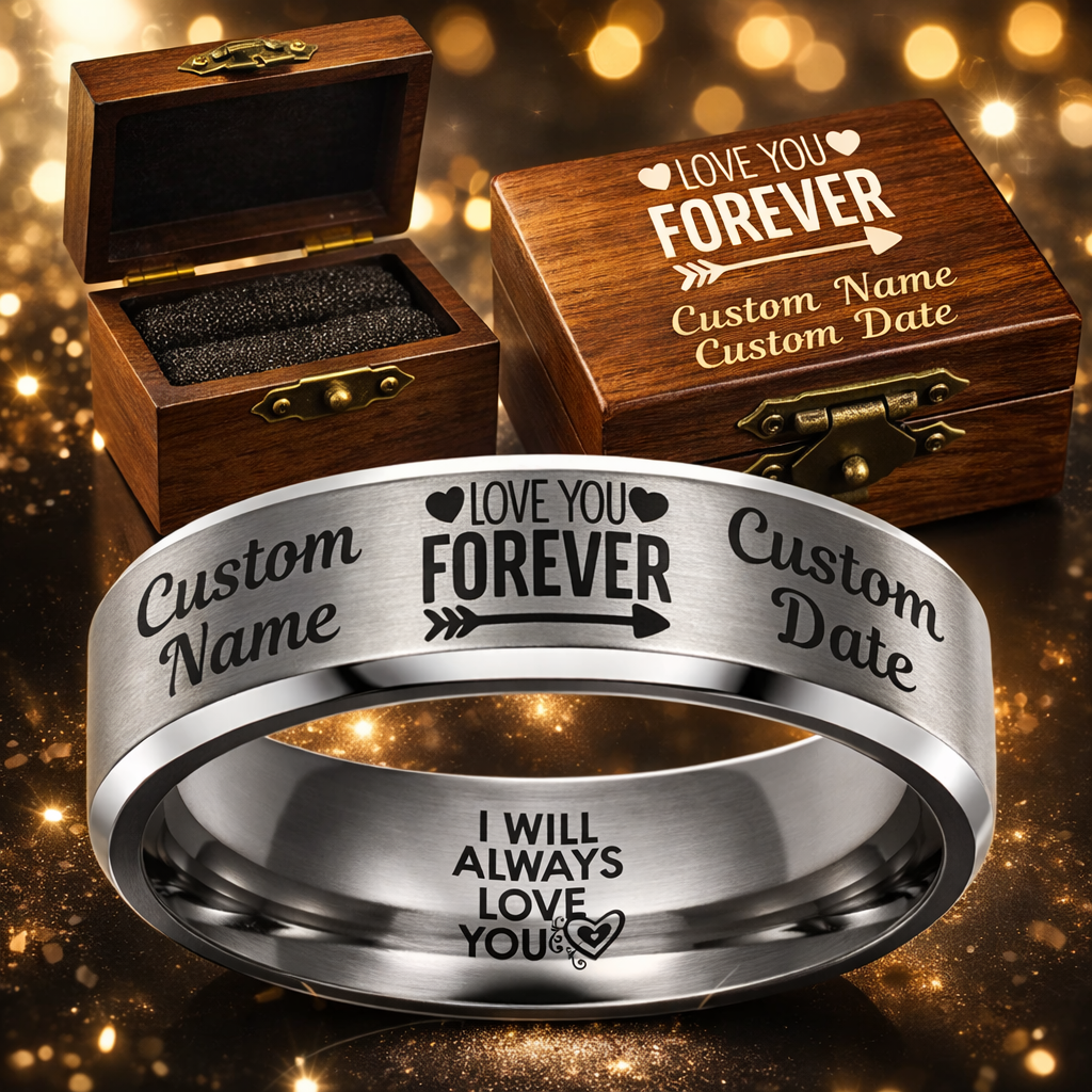 Memorial Ring + Engraved Wood Box + Free Bracelet 🎁